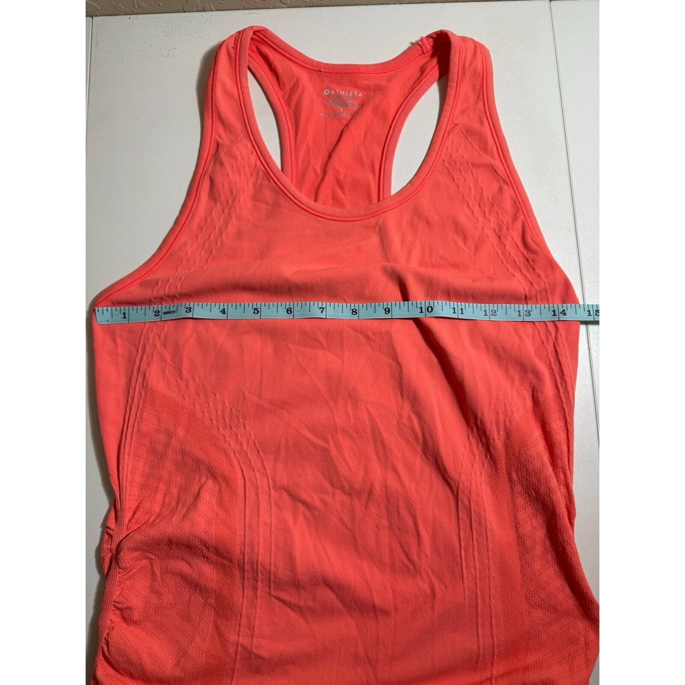 Athleta Speedlight Seamless Tank Racerback On Fire Orange Lightweight Ruch Sz S - Picture 6 of 9